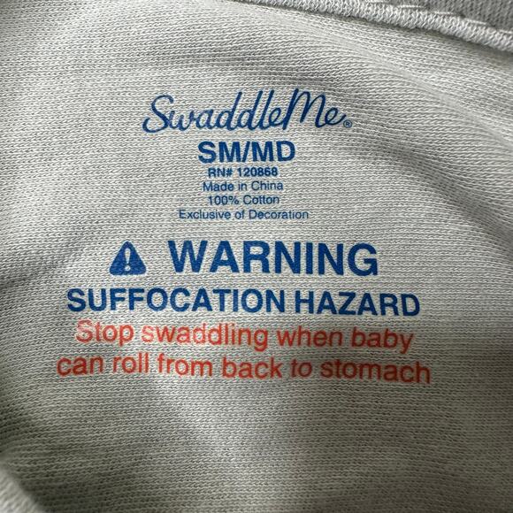 Swaddle Me 100% Cotton Sleep Sack Gray Baby - Picture 5 of 8